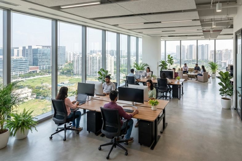 rent office space Bangalore modern office interior workspace